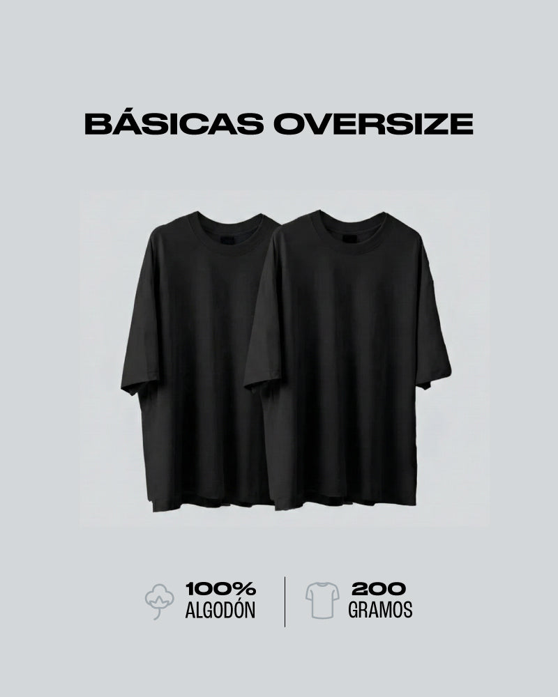 Pack x2 Camisetas Básicas Oversizes Negras