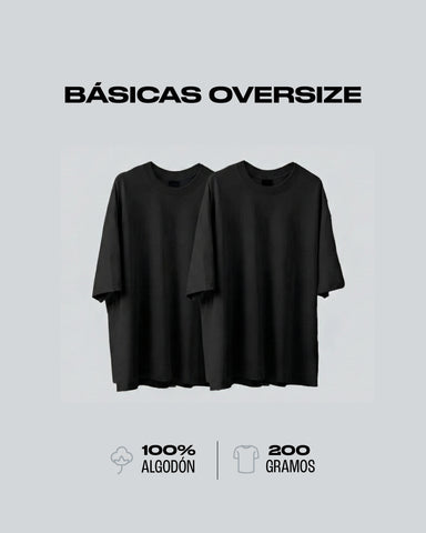 Pack x2 Camisetas Básicas Oversizes Negras