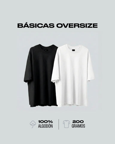 Pack x2 Camisetas Básicas Oversizes Black & White