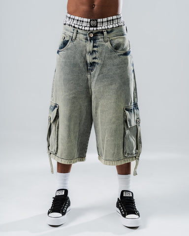Bermuda Jorts Azul Tipo Cargo