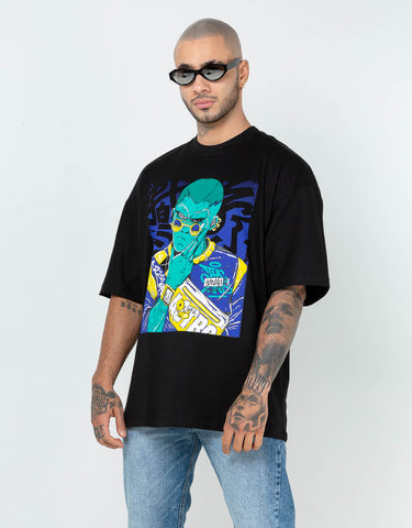 Camiseta Oversize Negra UFO