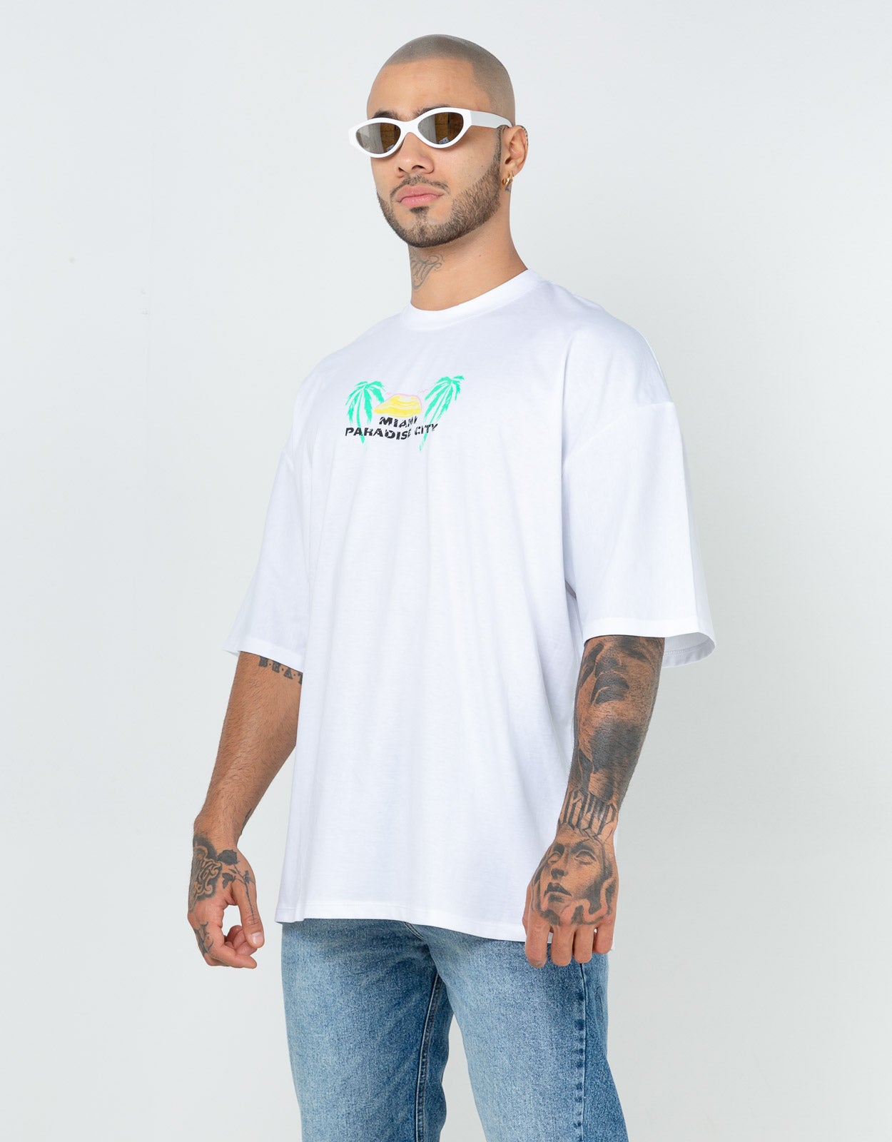 Camiseta Oversize Blanca Miami