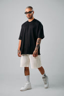 Camiseta Para Hombre Oversize Básica Negra