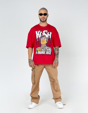 Camiseta Oversize Rojo - Orange Juice